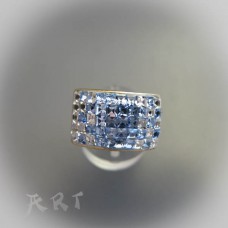 Сребърен дамски пръстен с камъни Swarovski R-319